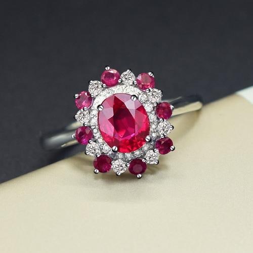 14k Gold 1.27 Ctw Natural Ruby & Diamond Ring - 4