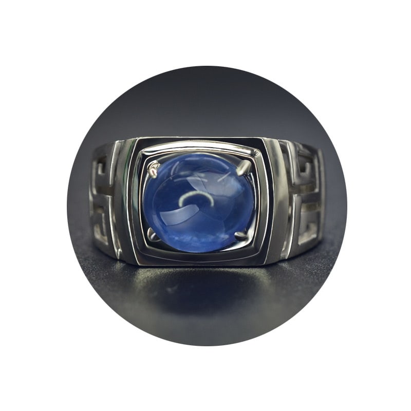 14k Gold 4.78 Ct Natural Sapphire Ring - 4