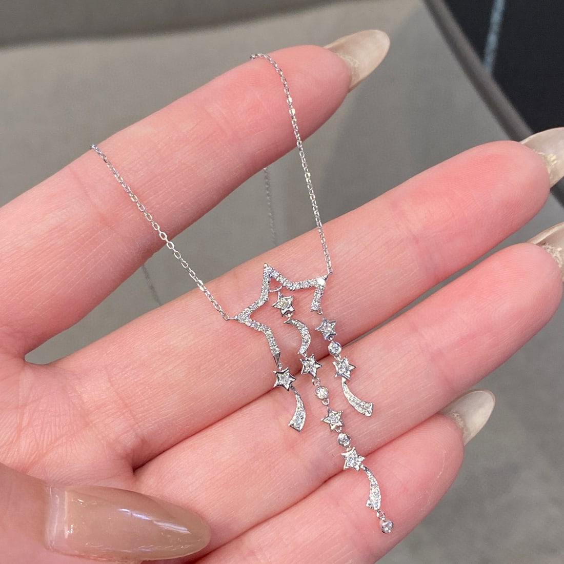 14k Gold 0.29 Ct Natural H Diamond Necklace - 3