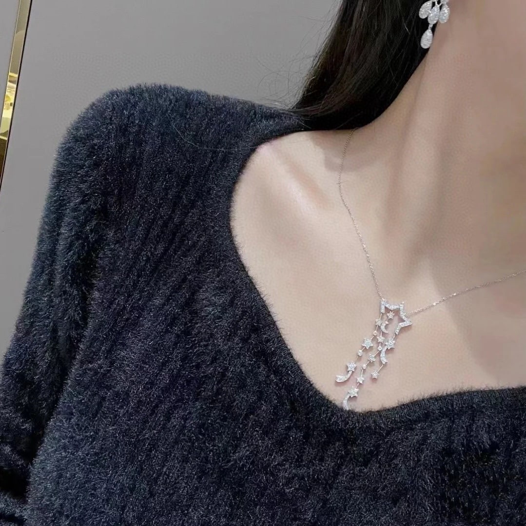 14k Gold 0.29 Ct Natural H Diamond Necklace - 6