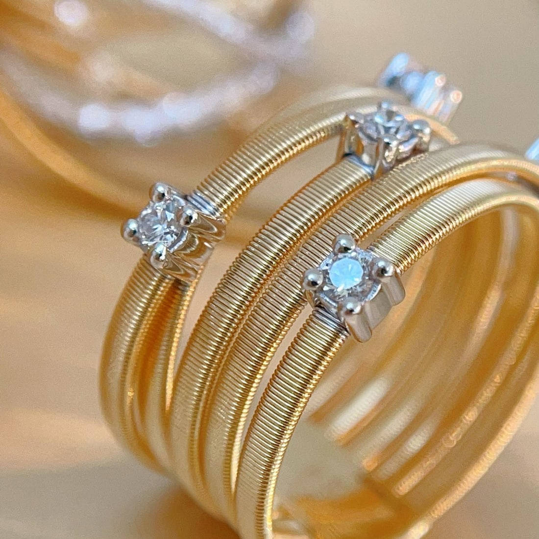 14k Gold 0.18 Ct Natural H Diamond Ring - 4