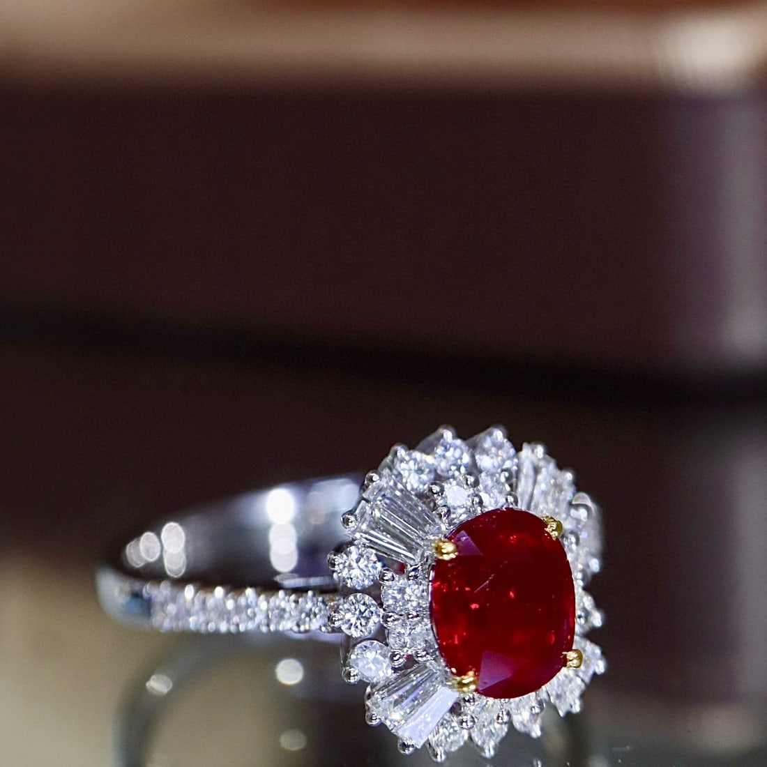 14k Gold 1.36 Ctw Vivid Red Natural Ruby & Diamond Ring - 2