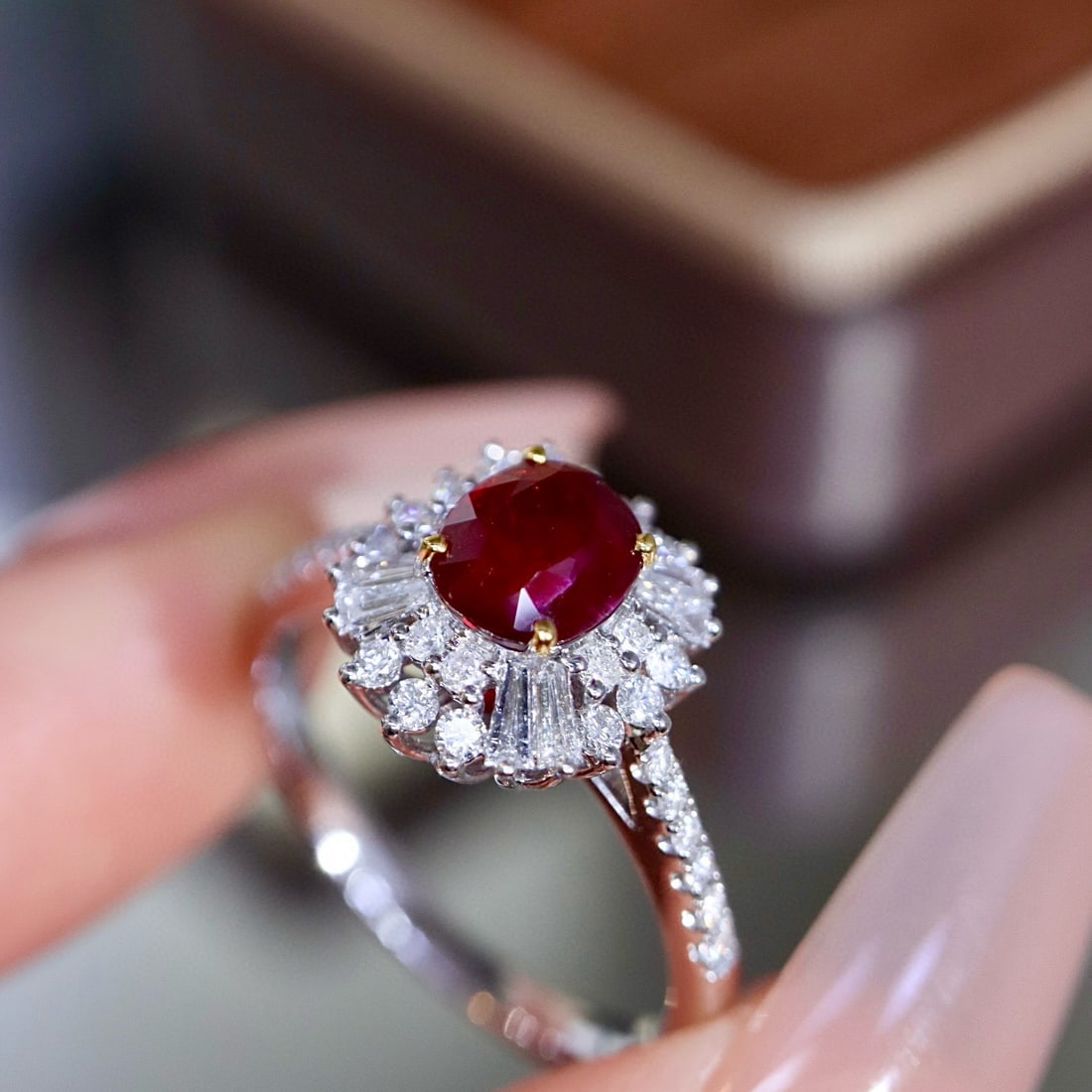 14k Gold 1.36 Ctw Vivid Red Natural Ruby & Diamond Ring - 5