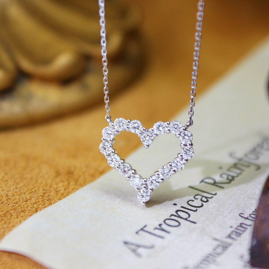 14k Gold 0.50 Ct Natural H Diamond Necklace - 3