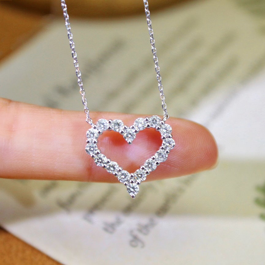 14k Gold 0.50 Ct Natural H Diamond Necklace - 4