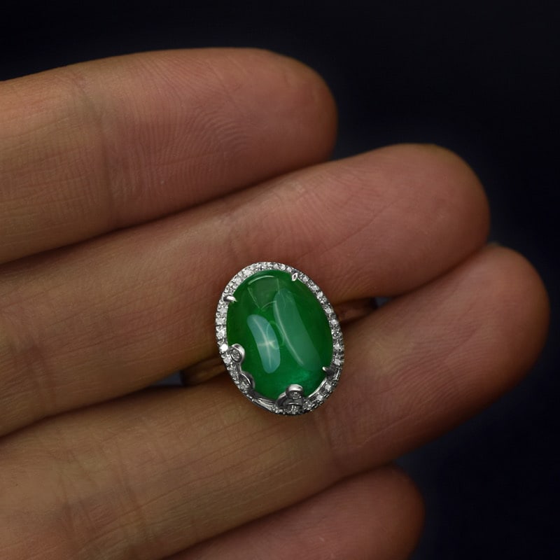14k Gold 4.27 Ctw Natural Emerald & Diamond Ring - 2