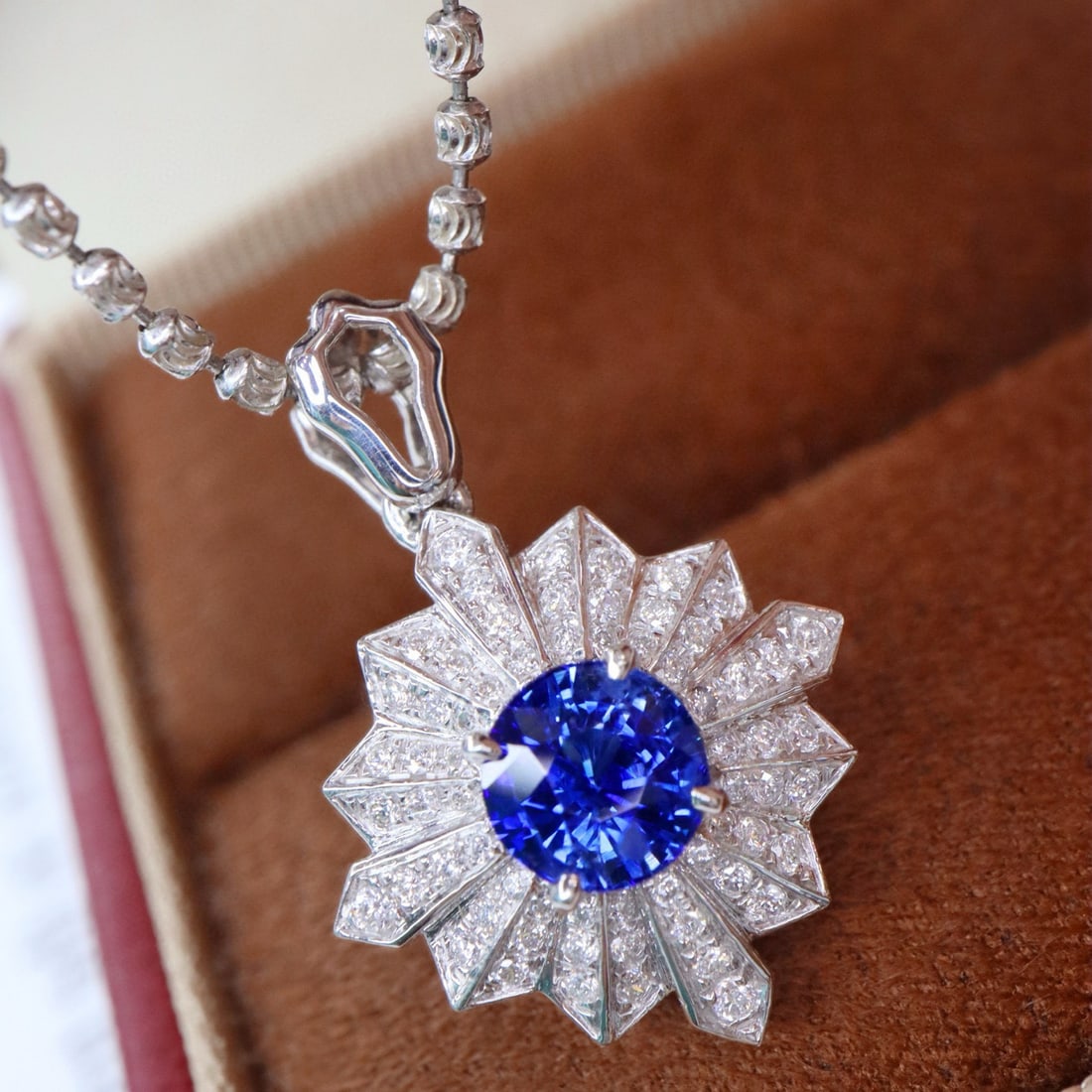 14k Gold 1.34 Ctw Natural Sapphire & Diamond Pendant( Without Chain ) - 3