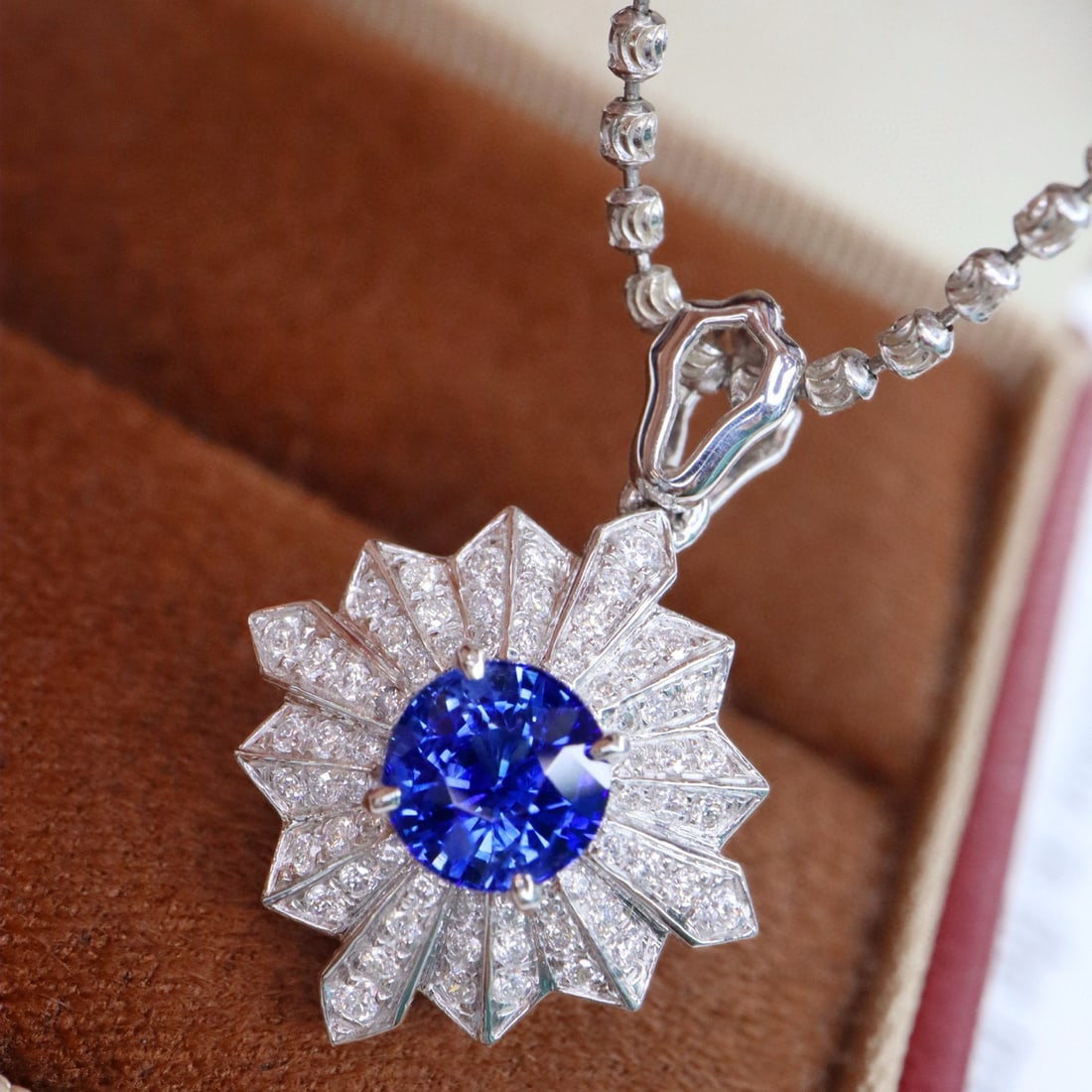 14k Gold 1.34 Ctw Natural Sapphire & Diamond Pendant( Without Chain ) - 5