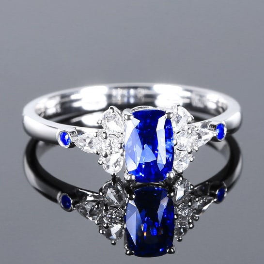 14k Gold 1.22 Ctw Natural Sapphire & Diamond Ring - 3