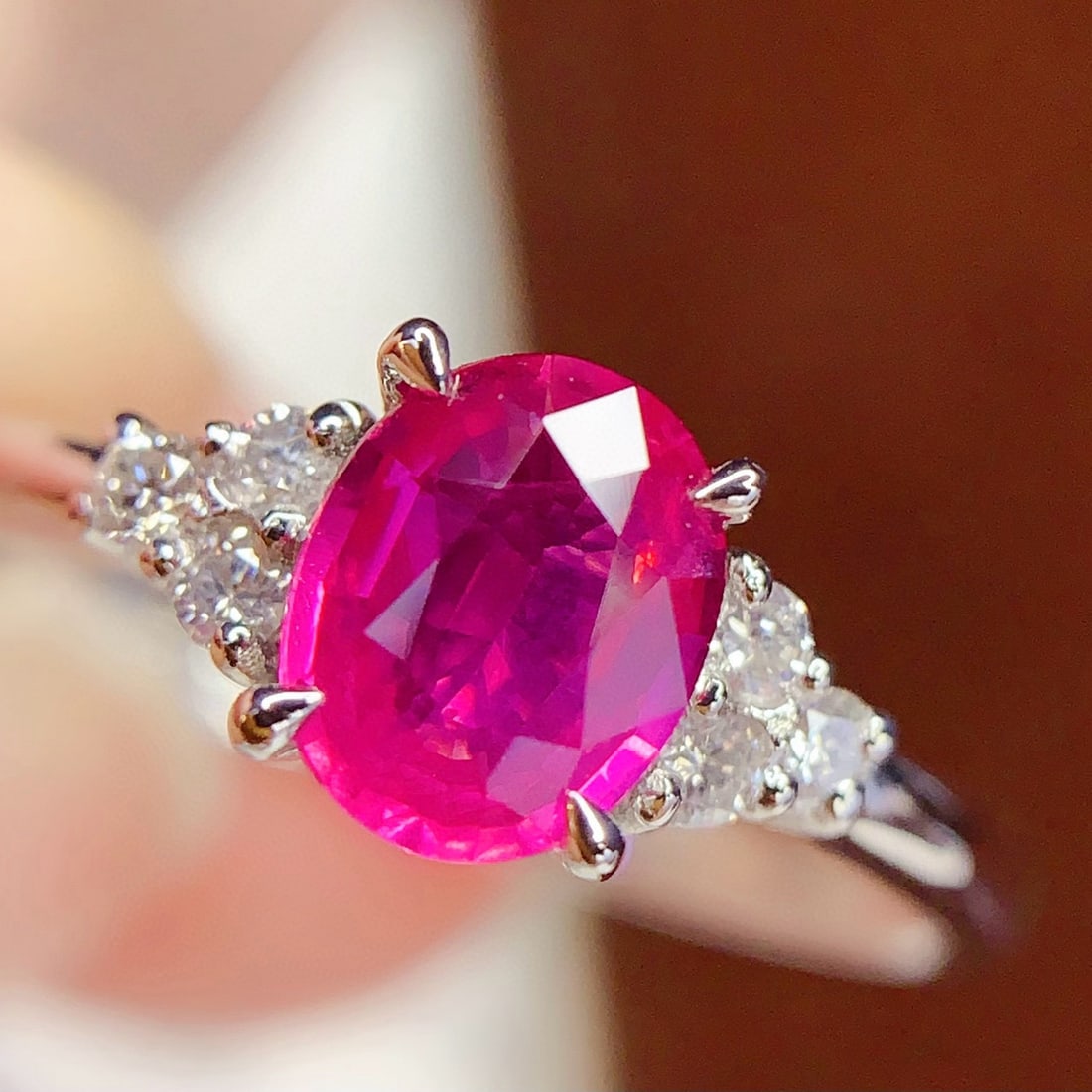 14k Gold 1 Ct Natural Sapphire & Diamond Ring - 4