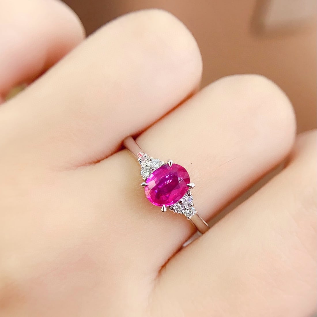 14k Gold 1 Ct Natural Sapphire & Diamond Ring - 5