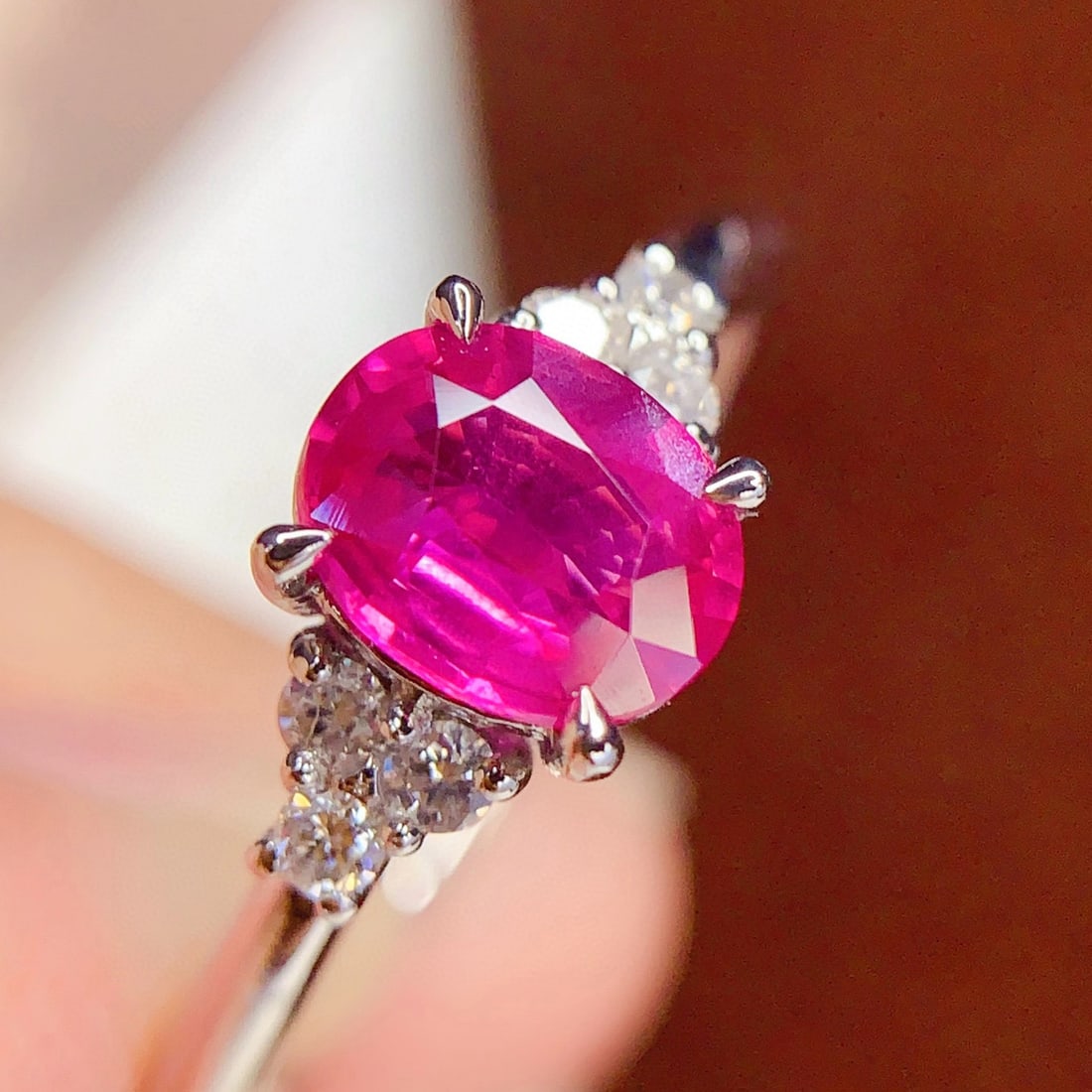14k Gold 1 Ct Natural Sapphire & Diamond Ring - 6