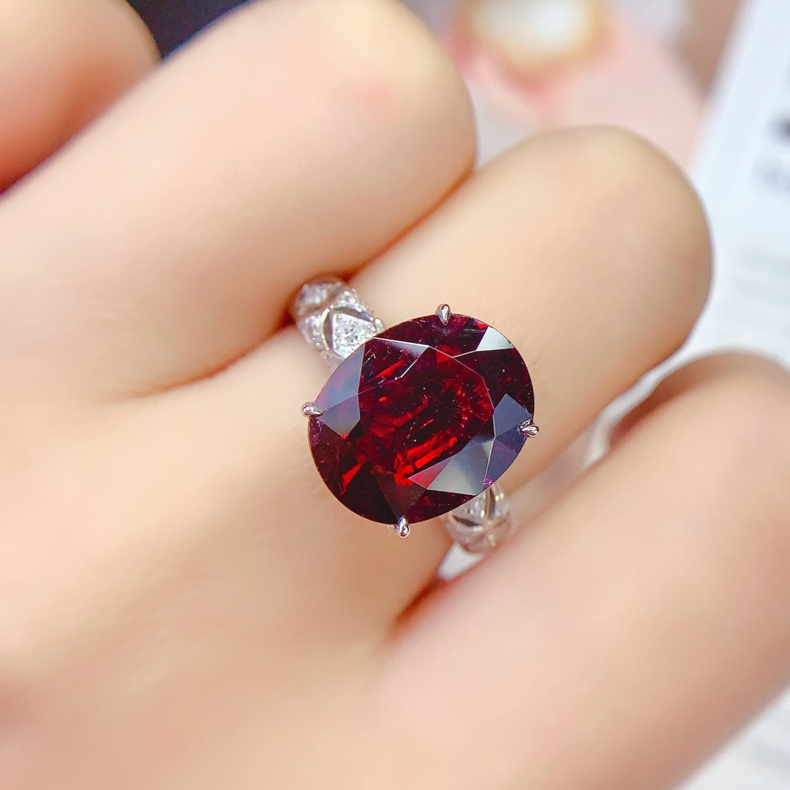 14k Gold 5.58 Ct Natural Tourmaline & Diamond Ring - 4