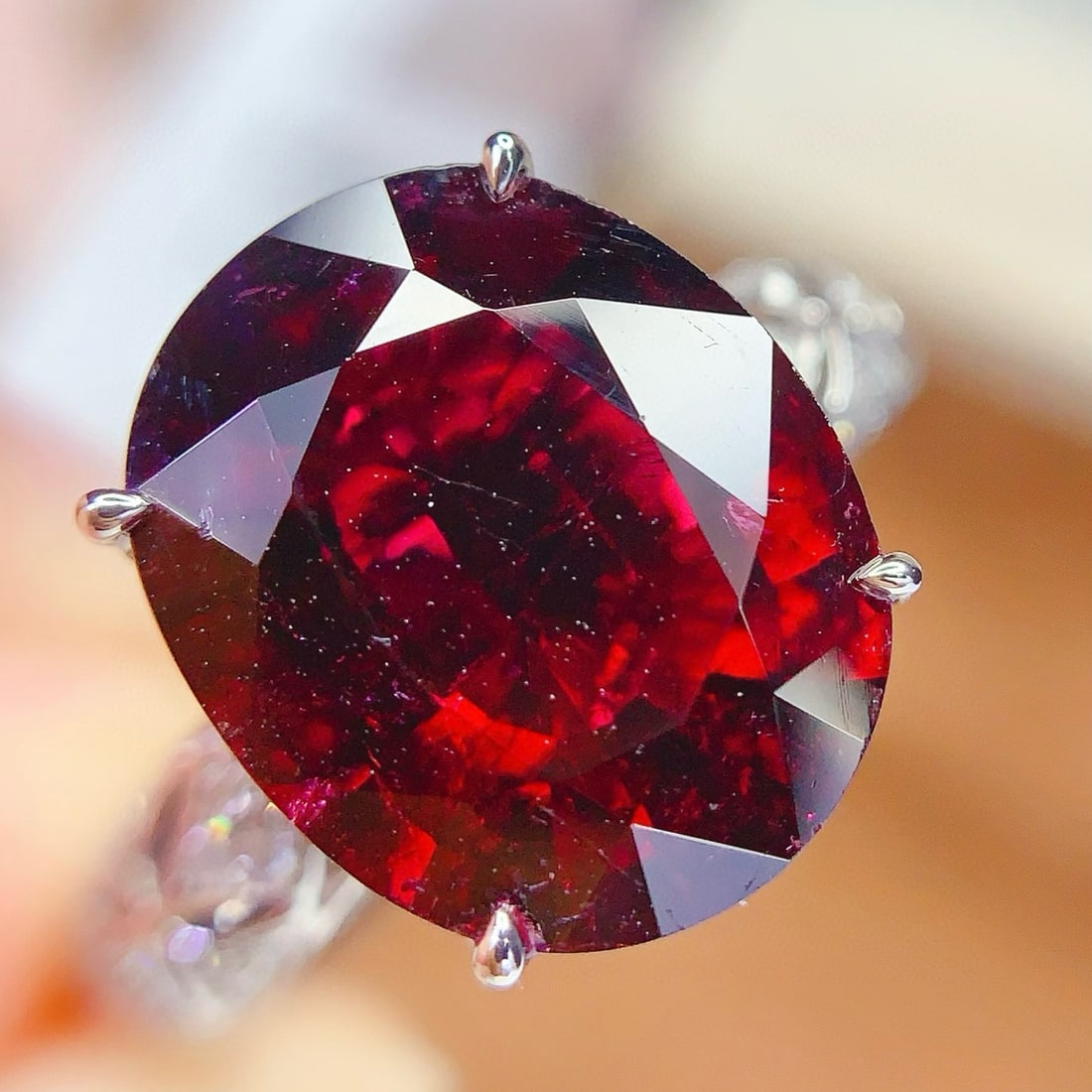 14k Gold 5.58 Ct Natural Tourmaline & Diamond Ring - 5