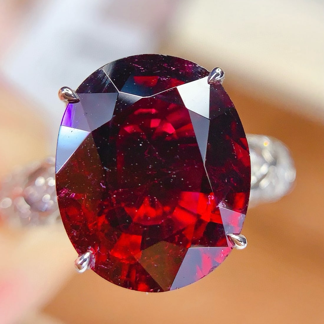 14k Gold 5.58 Ct Natural Tourmaline & Diamond Ring - 6