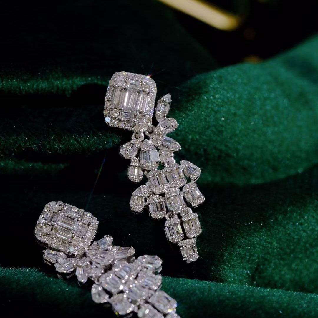 14k Gold 1.1 Ct Natural H Diamond Earrings - 2