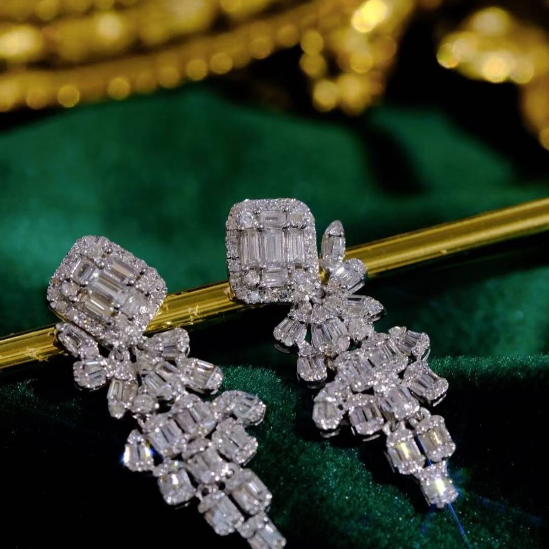 14k Gold 1.1 Ct Natural H Diamond Earrings - 3