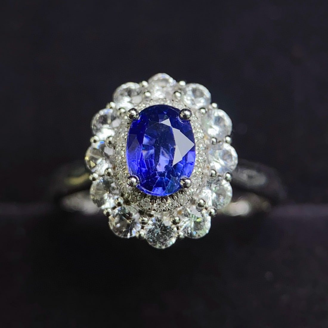 14k Gold 1.38 Ctw Natural Sapphire & Diamond Ring/pendant( Without Chain ) - 2
