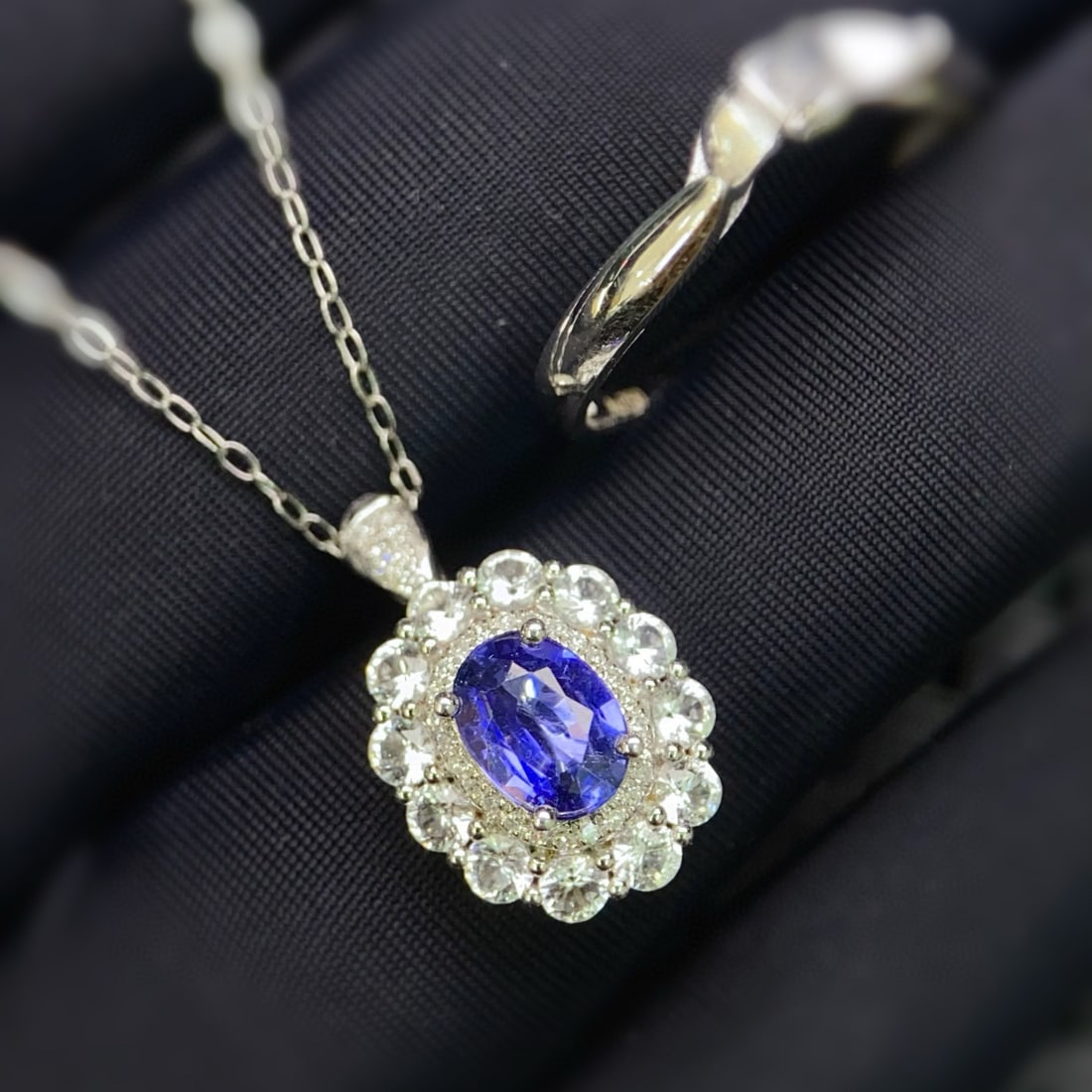 14k Gold 1.38 Ctw Natural Sapphire & Diamond Ring/pendant( Without Chain ) - 3