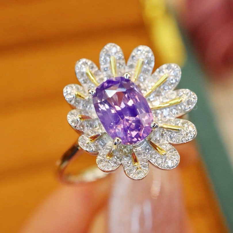 14k Gold 1.89 Ctw Natural Sapphire & Diamond Ring - 3