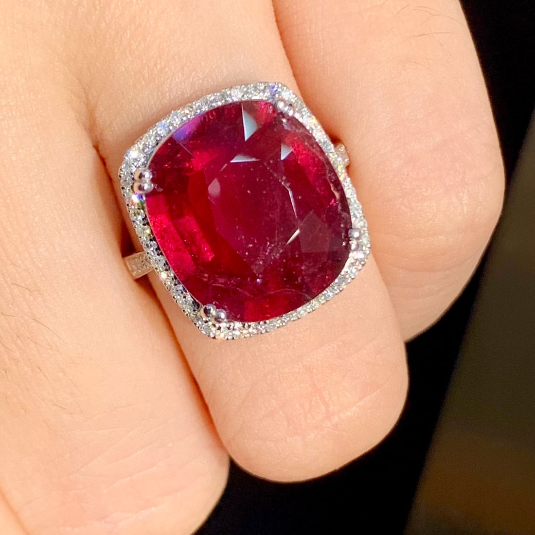 14k Gold 7.55 Ct Natural Tourmaline & Diamond Ring - 5