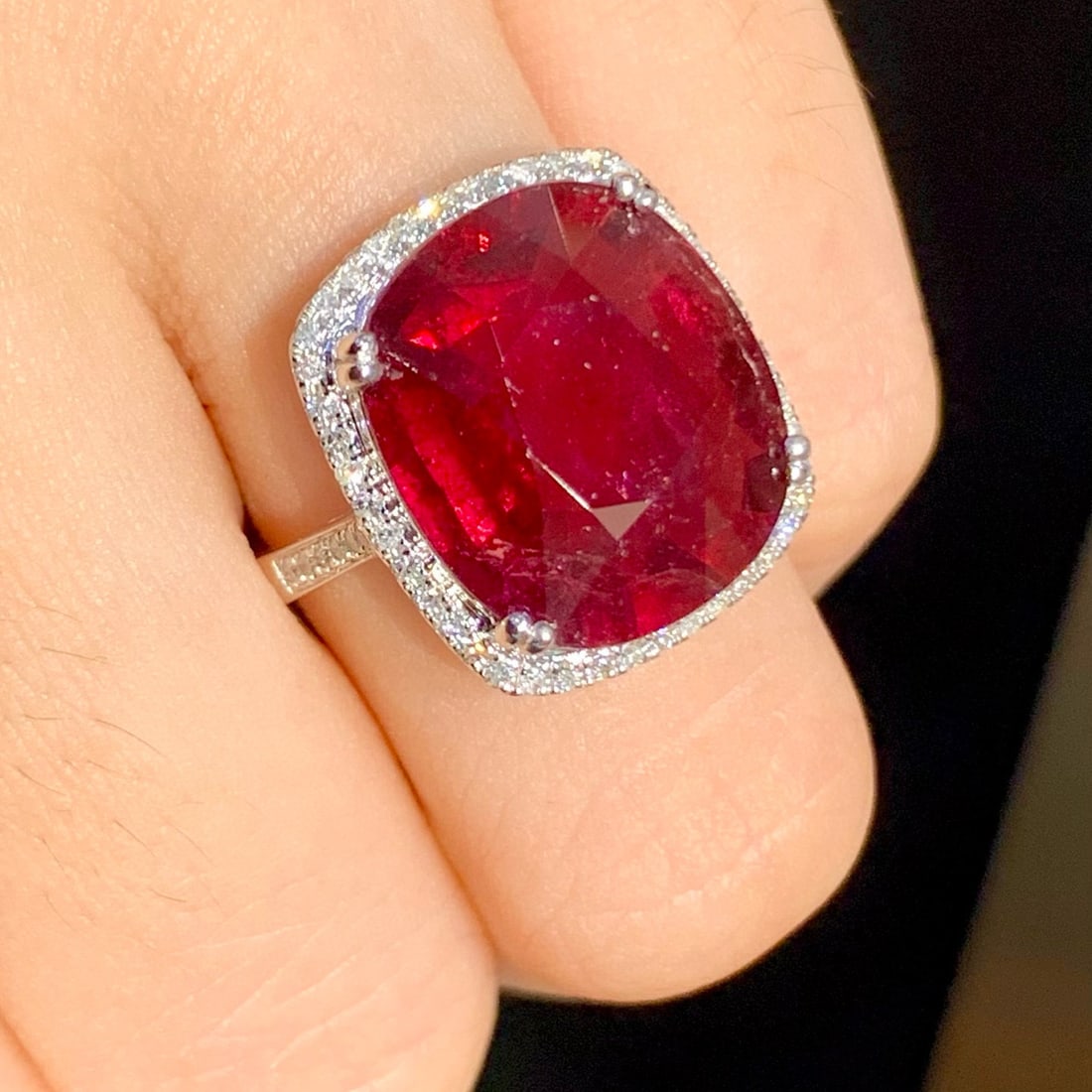 14k Gold 7.55 Ct Natural Tourmaline & Diamond Ring - 6