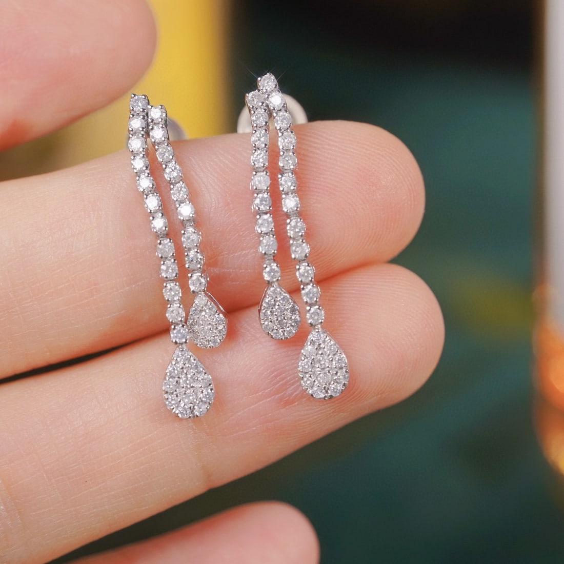 14k Gold 0.70 Ct Natural H Diamond Earrings - 6