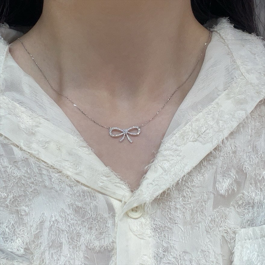 14k Gold 0.3 Ct Natural H Diamond Necklace - 2