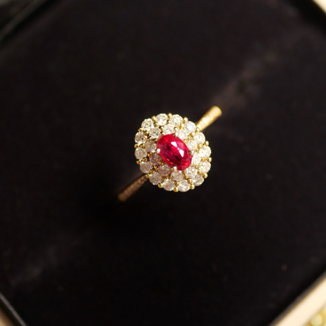 14k Gold 0.40 Ct Natural Ruby & Diamond Ring - 3