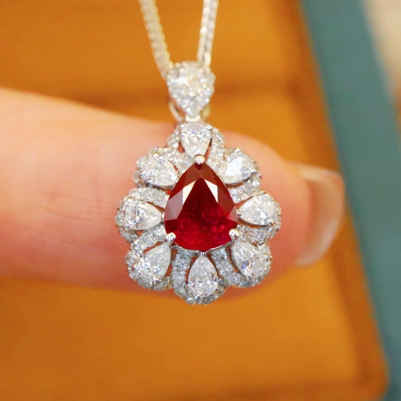 14k Gold 1.13 Ctw Natural Ruby & Diamond Ring/pendant( Without Chain ) - 4