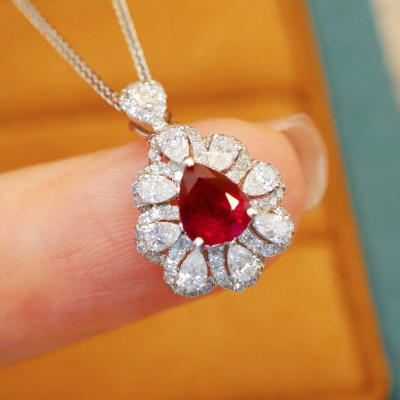 14k Gold 1.13 Ctw Natural Ruby & Diamond Ring/pendant( Without Chain ) - 5
