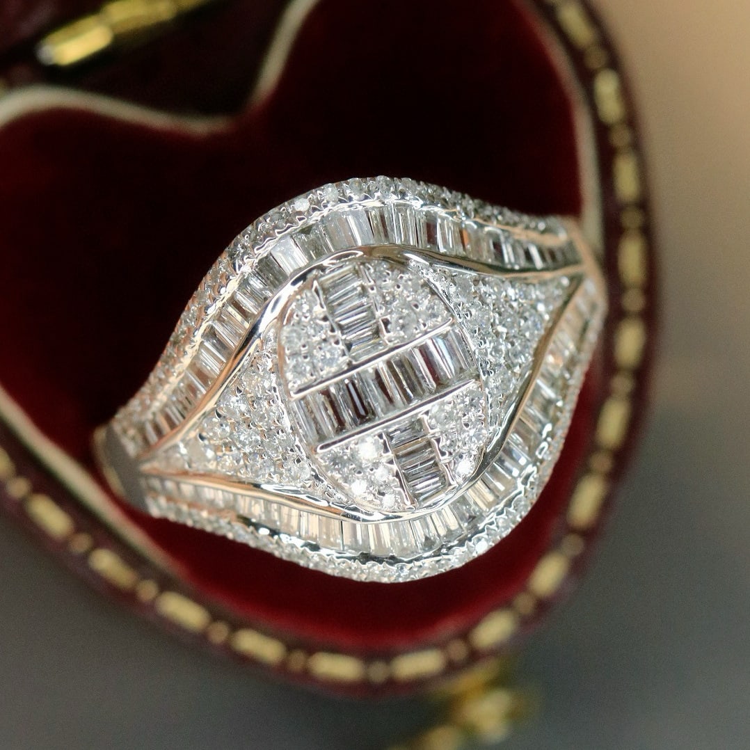 14k Gold 0.96 Ct Natural H Diamond Ring - 5