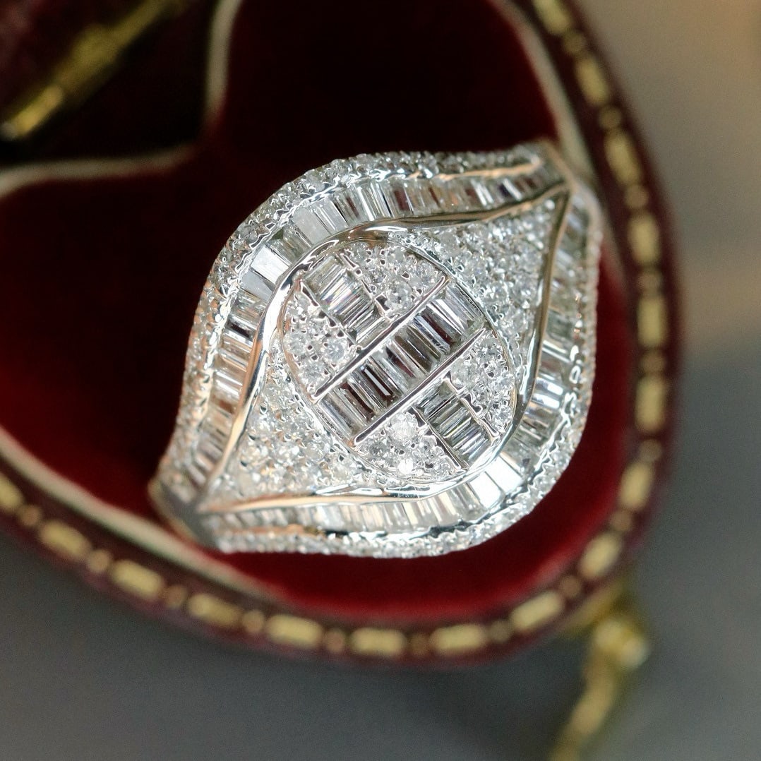 14k Gold 0.96 Ct Natural H Diamond Ring - 6