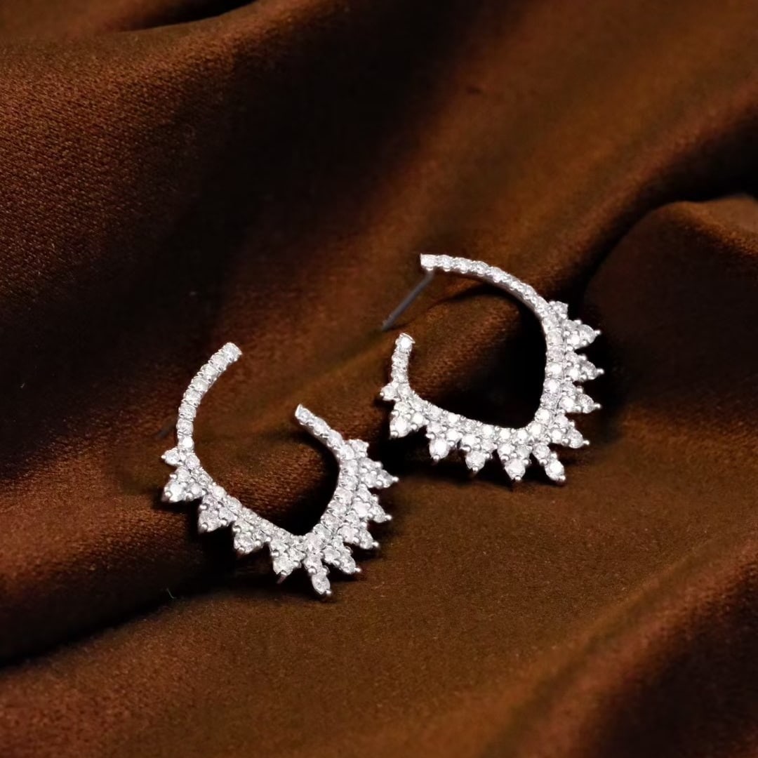 14k Gold 1.5 Ct Natural H Diamond Earrings - 4