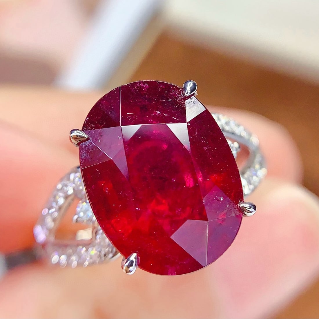 14k Gold 7.16 Ct Natural Tourmaline & Diamond Ring - 4