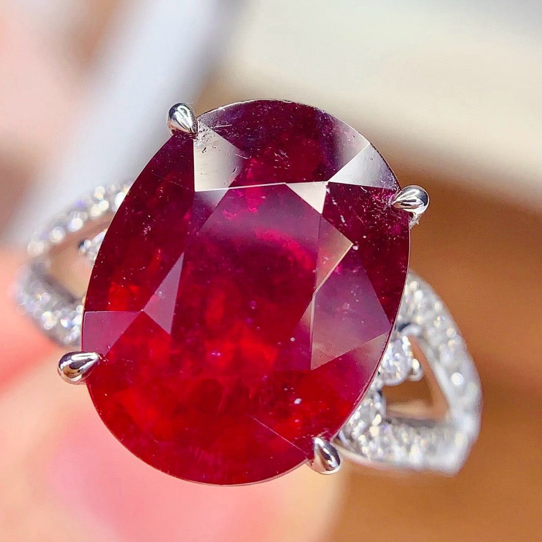 14k Gold 7.16 Ct Natural Tourmaline & Diamond Ring - 6