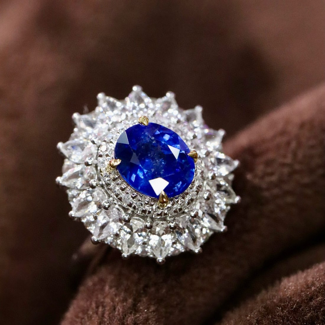14k Gold 1.40 Ctw Natural Sapphire & Diamond Ring - 2