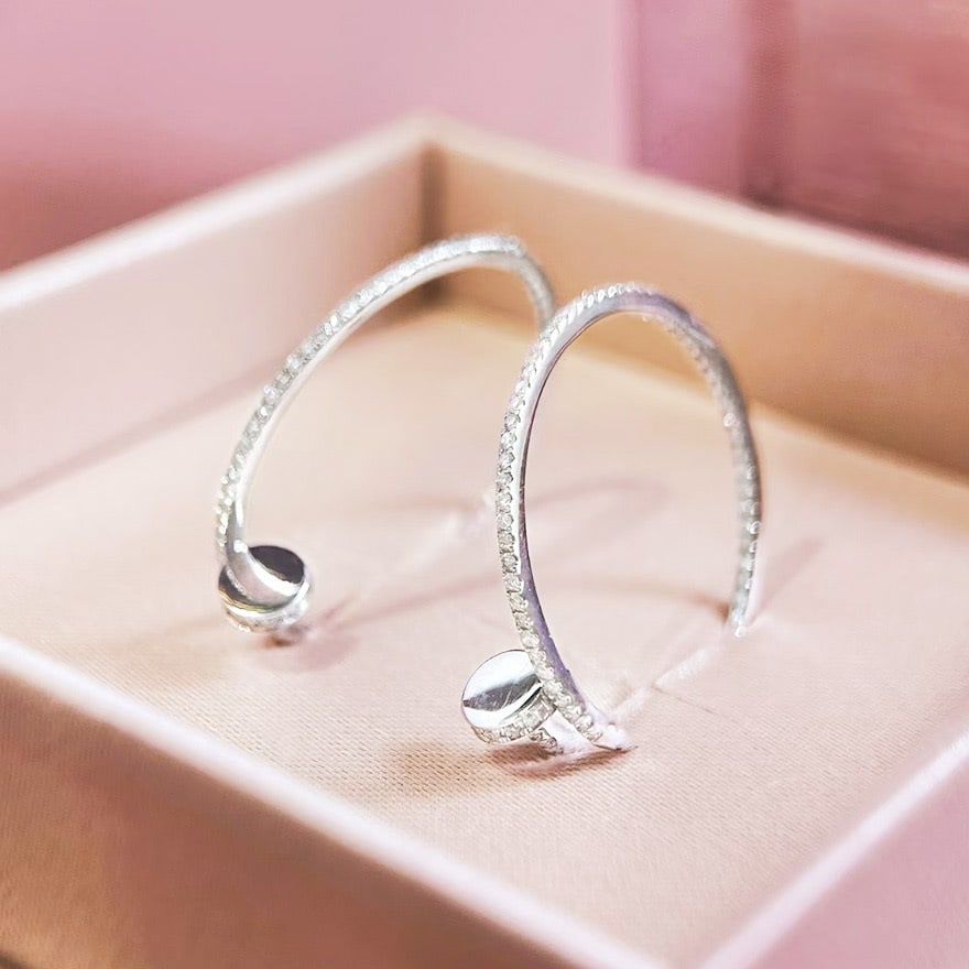 14k Gold 0.8 Ct Natural H Diamond Earrings - 5