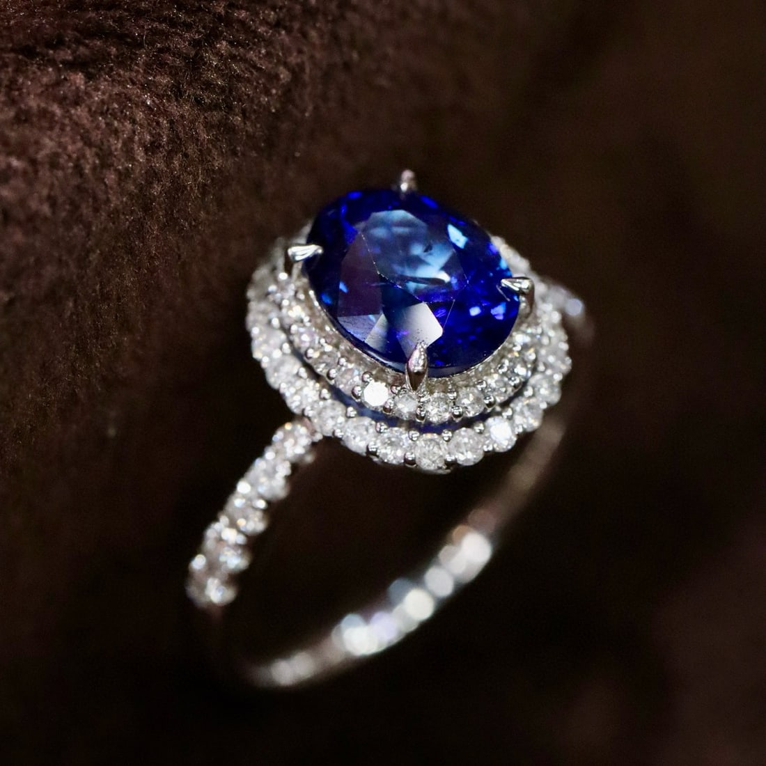 14k Gold 2.51 Ctw Natural Sapphire & Diamond Ring - 4