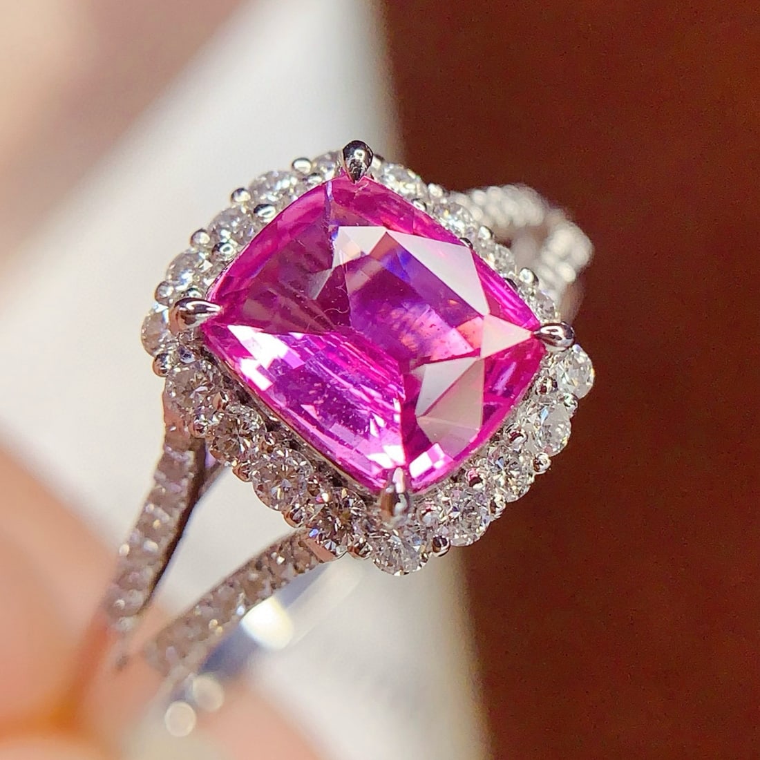 14k Gold 1.06 Ct Natural Sapphire & Diamond Ring - 5