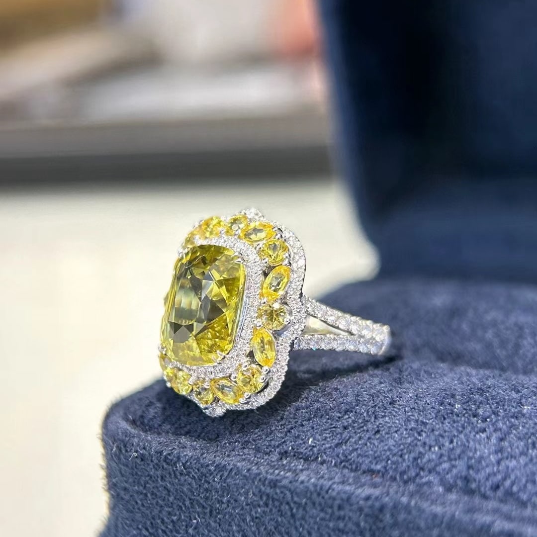 14k Gold 5.19 Ctw Natural Chrysoberyl & Diamond Ring - 3