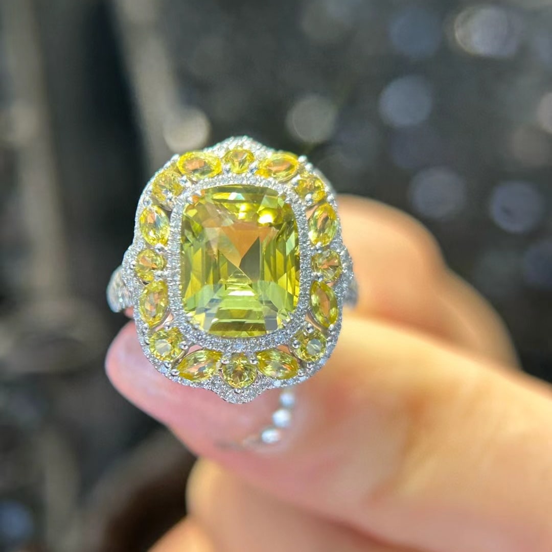 14k Gold 5.19 Ctw Natural Chrysoberyl & Diamond Ring - 6