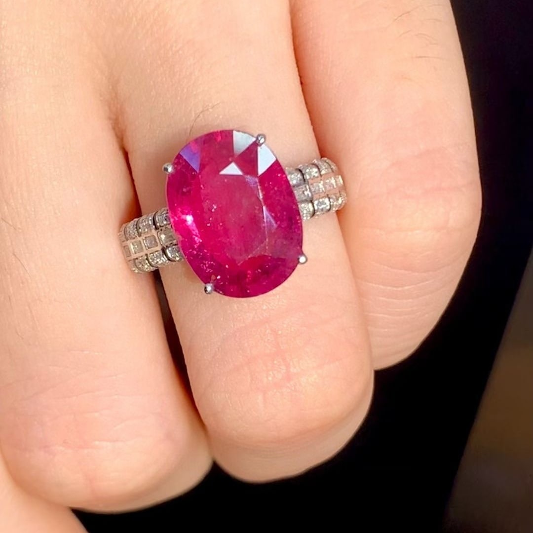 14k Gold 4.6 Ct Natural Tourmaline & Diamond Ring - 3
