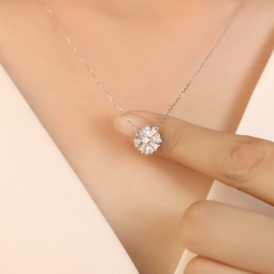 14k Gold 0.38 Ct Natural H Diamond Necklace - 4