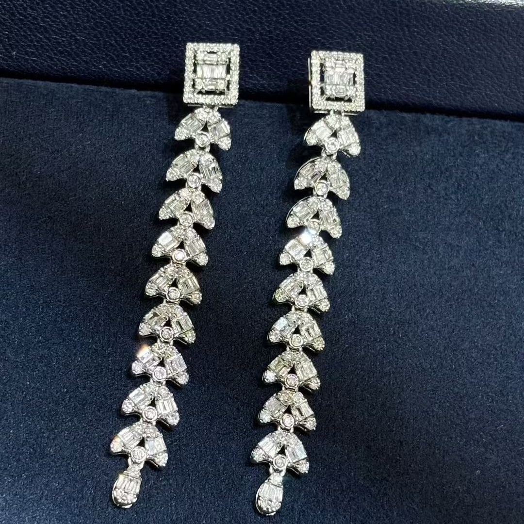 14k Gold 1.5 Ct Natural H Diamond Earrings - 3