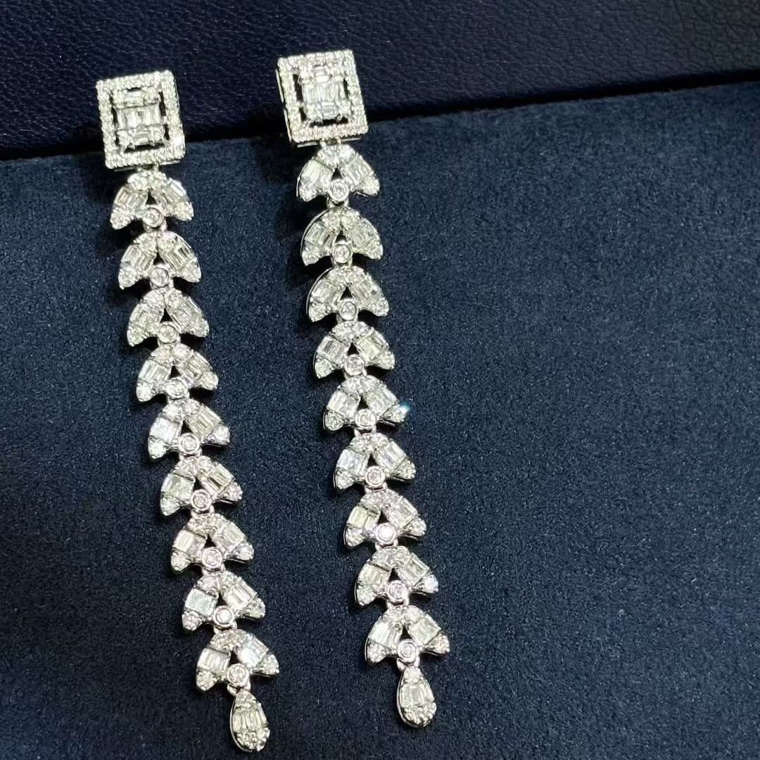 14k Gold 1.5 Ct Natural H Diamond Earrings - 4