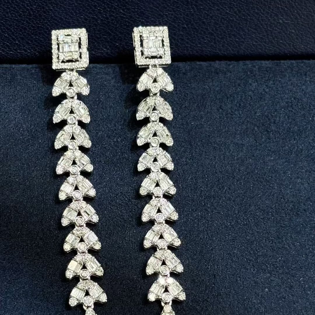 14k Gold 1.5 Ct Natural H Diamond Earrings - 5