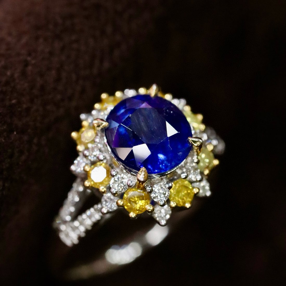 14k Gold 2.12 Ctw Natural Sapphire & Diamond Ring - 5