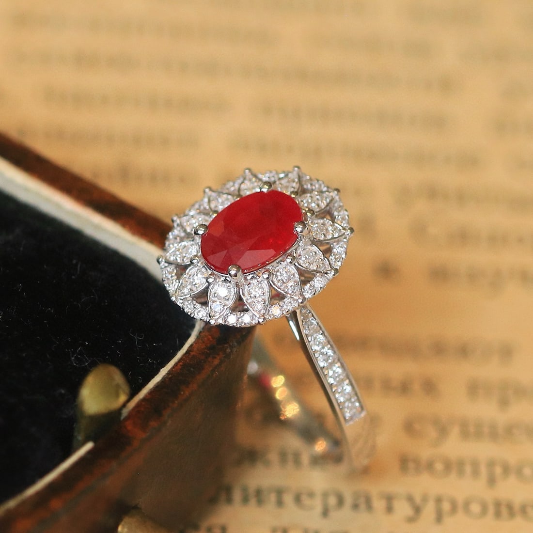 14k Gold 1.36 Ctw Natural Ruby & Diamond Ring - 4