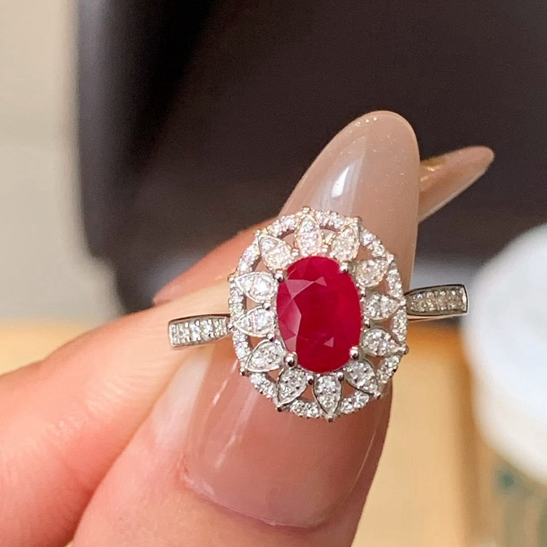 14k Gold 1.36 Ctw Natural Ruby & Diamond Ring - 6